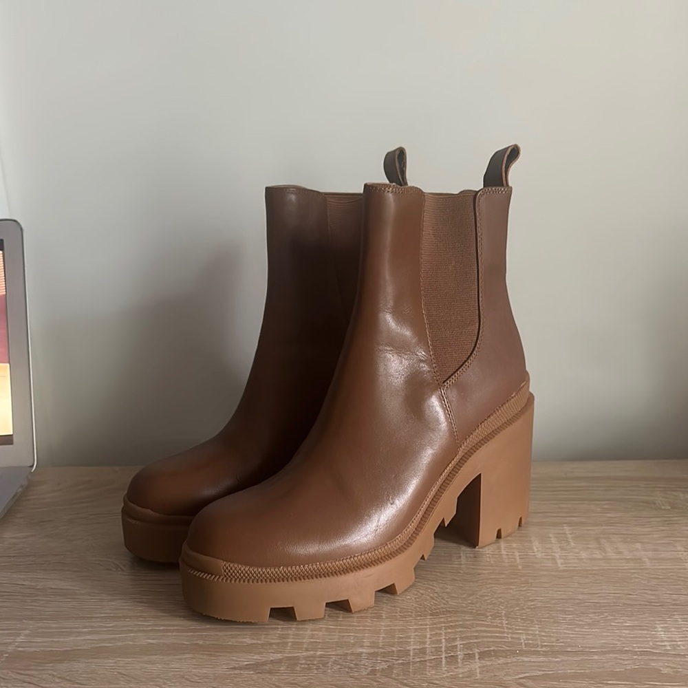 Brown Steve Madden Heel Ankle Boots